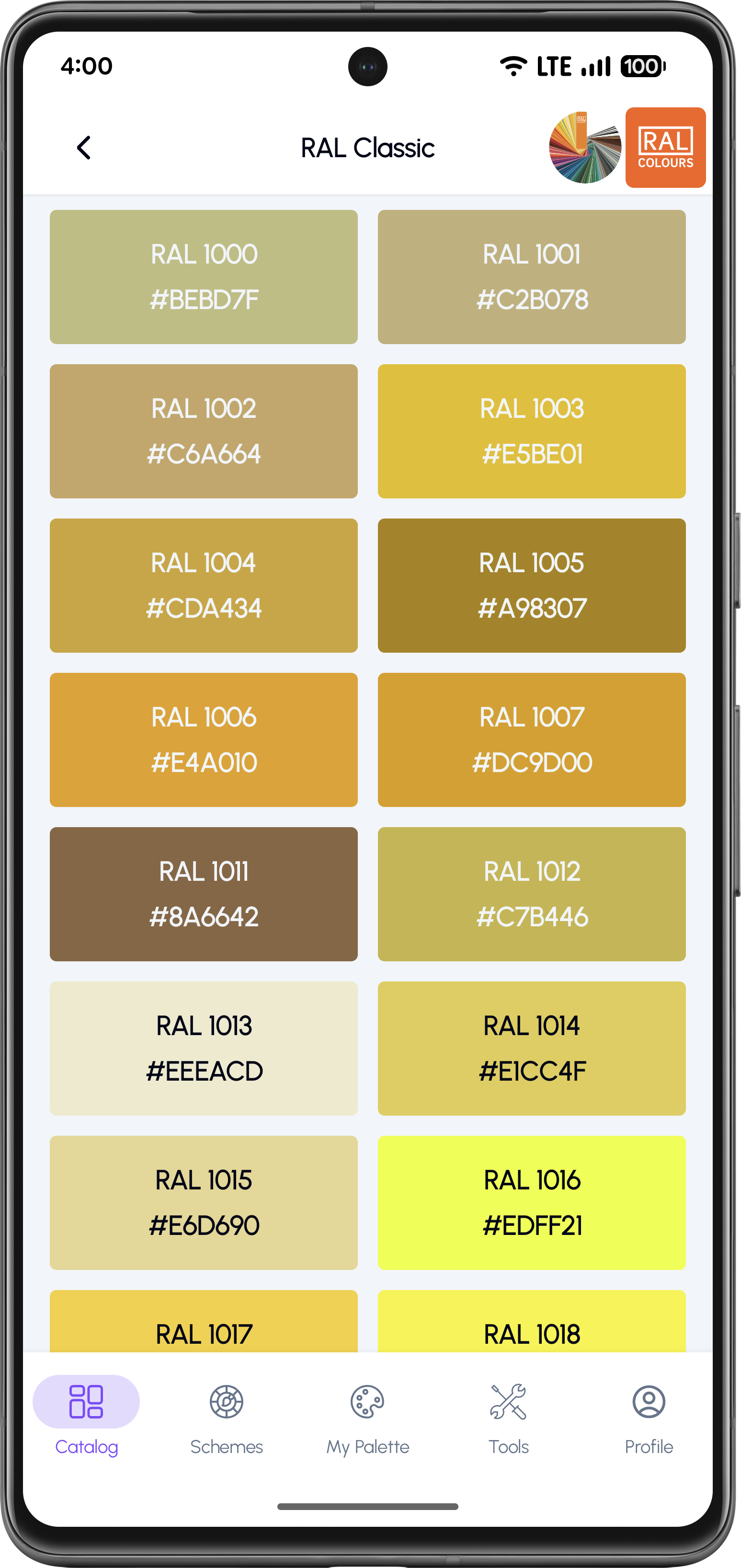 Pick a standard color